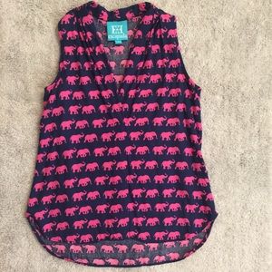 Escapada✌🏼 sleeveless fun top w pink elephants